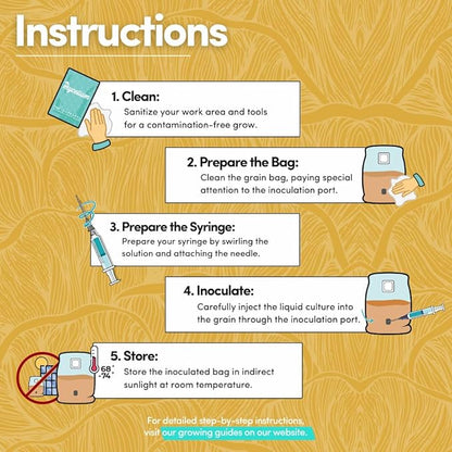 Mycelium 3 lb Whole Oats Grain Spawn for Mushroom Cultivation | Sterilized Nutrient-Rich Bag with Self-Healing Injection Port – Ideal for Rapid Mycelium Colonization | Ready to Inoculate | Made in USA