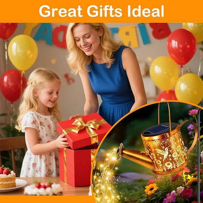 Solar Watering Can Lights Outdoor, Small Solar Yard Decorations Waterproof for Garden Decor, Hummingbird Decorative Patio Lights Outside Pathway Lawn, Gifts for Mom Women Grandma Birthday Christmas