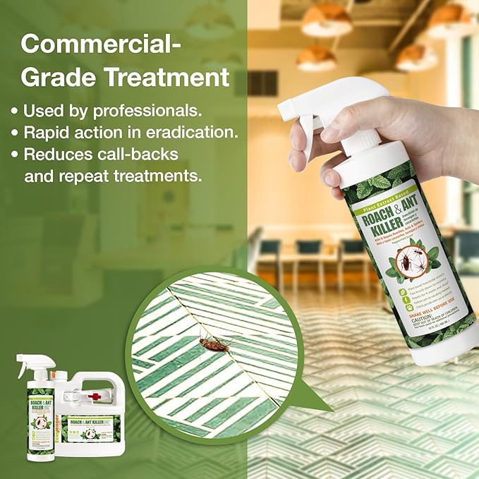 EcoVenger by EcoRaider Roach & Ant Killer 64 oz, Kills on Contact, Kills Ants & Other Indoor & Outdoor Crawling Insects, Natural & Non-Toxic, Pleasant Botanical Scent, Safe for Children & Pets