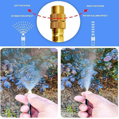 New drip Irrigation kit, Automatic Garden Watering System, Quick Connector and 360-degree Bending Dropper atomizing Copper Nozzle, Garden Plant Lawn Courtyard Watering System.(13 Spray nozzles)