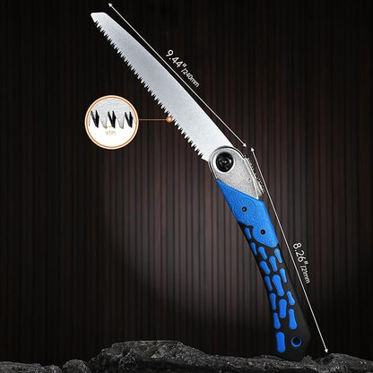 Toolux 8.27 Inch Folding Saw, SK-5 Steel Pocket Hand Saws for Wood, Hunting and Camping, Pruning Saw for Cutting Branches and Tree Limbs on Backpacking & Bushcraft Trips, With Carry Case