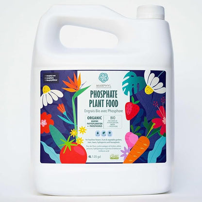 MARPHYL Organic Liquid Phosphate Soil Enhancer. Phosphorus Fertilizer for Garden, Flowers, Vegetables, Succulents, Bamboo, Hydroponics 1.05 gal