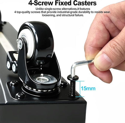 20" Square Plant Caddy with Wheels Heavy Duty,Large Metal Plant Caddy Indoor Outdoor Use,Rolling Plant Dolly with Industrial Casters,Black Plant Tray for Large Planters Pots,2-Pack