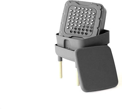 FCMP Outdoor - The Essential Living Composter, 2-Tray Worm Vermicomposter Bin (HF-LC4000v2-GRY) Grey