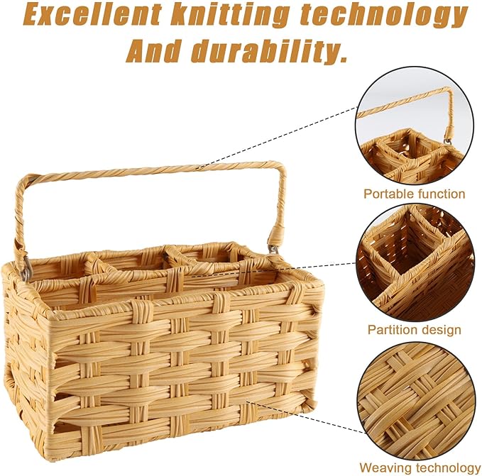 Garden Tools 8-Piece,Wicker Garden Basket with Handle,Gardening Tool Set Gardening Supplies,Outdoor Weed Puller Tool Organizer,Ideal Gifts for Women Men