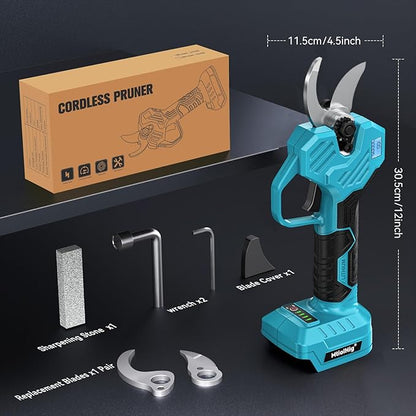 Cordless Electric Pruning Shears: 1.5-2 Inch Portable Pruning Shears Compatible with Makita 18V - Garden Pruners Tool with LCD Display