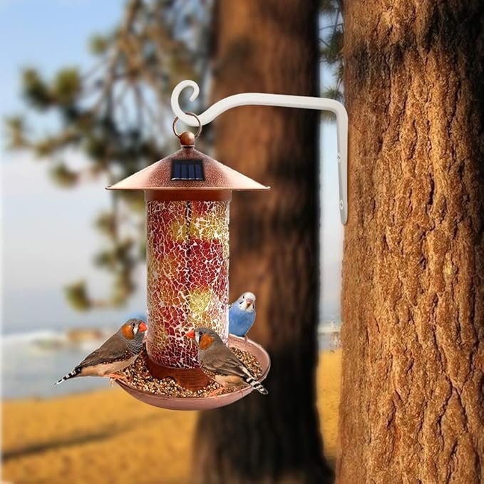 FEED GARDEN Hand-Forged Hanging Plant Bracket Iron Wall Hook for Hanging Plant,Bird Feeders, Wind Chimes, Flower Baskets, Lanterns, Yoga Mat, Indoor/Outdoor Use 6 Inch 2 Pack, White