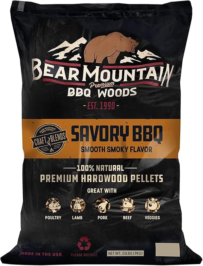 BEAR MOUNTAIN Premium BBQ WOODS Craft Blend Savory BBQ, 20 Pound Bag