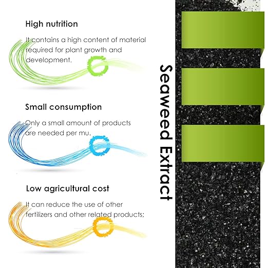 Seaweed Extract, 100% Water-Soluble granular Organic high-Efficiency Fertilizer, Used for Plants, Gardens, and Agriculture(400g/14.1oz)