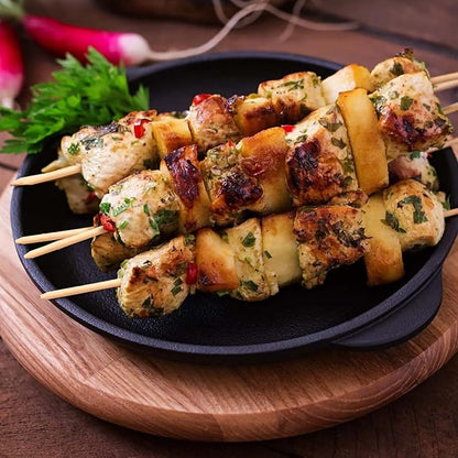 Natural Bamboo Smores Sticks 120 PCS, Extra Long 17.5" 5MM Thick Marshmallow Roasting Skewers, Heavy Duty Wooden S'more Sticks for Grilling, Camping Fire, Caramel Candy Apple, Hot Dog