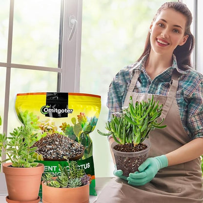 Succulent & Cactus Soil Potting Mix 2qt, Natural Organic Potting Mix for Cactus, Succulent, Palm, and Citrus Grown in Containers Indoors and Outdoors