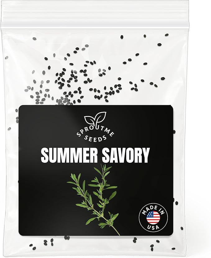 Fall & Winter Summer Savory Seeds for Indoor & Outdoor Planting – 200+ Non-GMO Heirloom USA-Grown Culinary Herb for Seasoning with High Germination (Satureja hortensis)