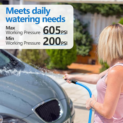 SPECILITE Female to Female Hot/Cold Garden Water Hose 15 ft x 5/8 Inch for Hose Reel, -50℉To 190℉, Heavy Duty, Flexible, Burst 605 Psi, Rubber Extension Pipe with 3/4" Brass Fittings