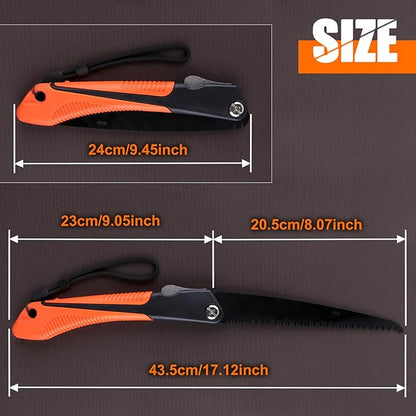 8Inch Folding Saw Camp Saw Folding Heavy Duty Rugged Blade Hand Saw Pruning Saw with Ergonomic Non-Slip Handle Design for Camping, Gardening, Hunting,Cutting Wood, PVC, Bone