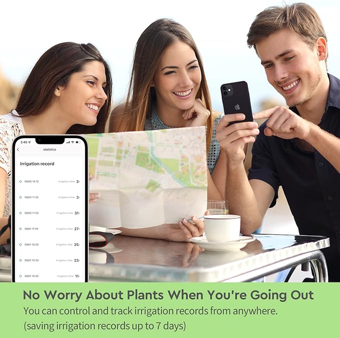 Moistenland WIFI Automatic Plant Waterer, DIY Automatic Drip Irrigation Kit for 15 Potted Plants, Auto & Manual & Delay Watering Mode/Water Shortage Alert/Irrigation Records, Remote Control and