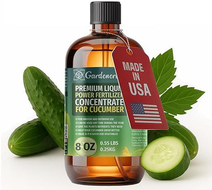 Liquid Power Cucumbers Fertilizer - Professional Liquid Plant Food for Cucumbers - Fast-Acting Concentrate for Growth, Strong Roots & High-Yield Harvest - 8 oz - Indoor & Outdoor Use