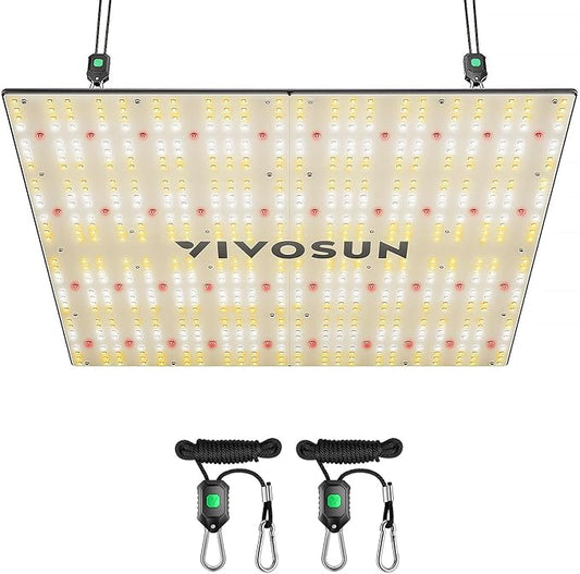 VIVOSUN VS3000 LED Grow Light with Full Spectrum Diodes & Daisy Chain Driver Dimmable Lights Sunlike for Seedling Veg & Bloom 300W Plant Grow Lamps for 3x3/4x4 Grow Tent