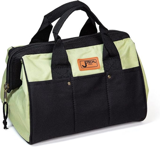 Jetech 17.5-Inch Heavy-Duty Electrician Tool Bag, Waterproof Top Wide Mouth Tools Storage Bag with Adjustable Shoulder Strap MultiPurpose Organizer Bag for Construction Gardening Man