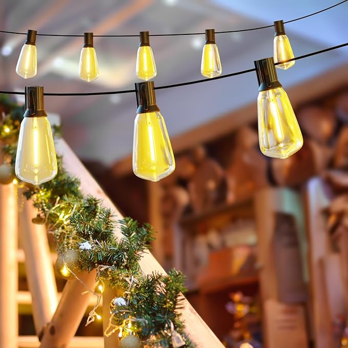 DAYBETTER 150ft Extra Long Outdoor String Lights,2700K 50 Shatterproof ST38 Bulbs Commercial Grade Weatherproof String Lights for Outside Patio, Garden, Backyard & Parties