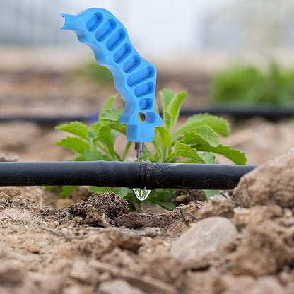 HARFINGTON 2pcs 2-in-One Drip Irrigation Tubing Hole Punch 4mm for 1/4 Inch Fitting and Emitter Insertion Drip Tube Hole Punch with 50 Pcs Goof Hole Plugs for Laying Branch Drip Pipes