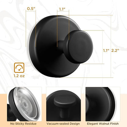 OUTXE Wreath Hanger for Front Door, Heavy Duty Suction Cup Reef Hook for Glass Window/Over Door, Christmas/Thanksgiving/Halloween/July 4th/Easter/Valentine/Winter/Fall/Summer/Spring (Black, 4-Pack)