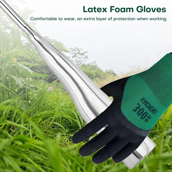 2025 Stainless Steel Weeding Tool Set (4-Piece) – Rust-Proof Gardening Weeder Kit with Anti-Slip Gloves, Root Digger, Multi-Function Weeding Knife & Sharpening Stone, Ergonomic Non-Slip Grip