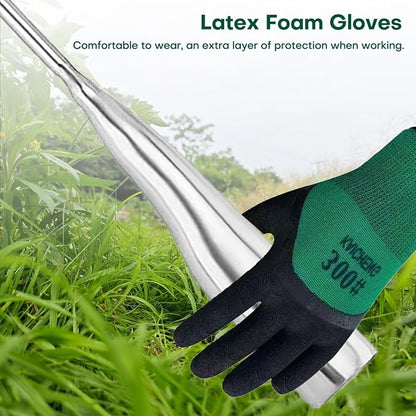 2025 Stainless Steel Weeding Tool Set (4-Piece) – Rust-Proof Gardening Weeder Kit with Anti-Slip Gloves, Root Digger, Multi-Function Weeding Knife & Sharpening Stone, Ergonomic Non-Slip Grip