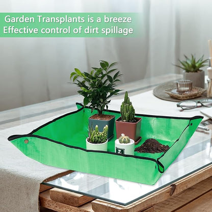 39.4" x 39.4" Extra Large Repotting Mat for Transplanting & Potting Soil Mess Control, Waterproof Plant Potting Mat, Succulent Orchid Potting Tray for Plant Pots, Gardening Gifts Bonsai Tools