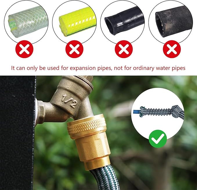 Garden telescopic hose end adapter with shut off Valve,Garden retractable hose end Fittings Kit,Repair Connector,Garden hose Brass Shut Off Valve (2 Set)