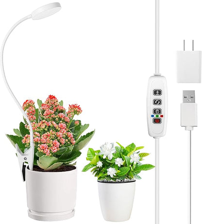 Grow Light for Indoor Plants Full Spectrum Plant Grow Lights 72 LED Plant Light Grow Lamp for Indoor Growing Pot Clip LED Plant Lamp (White, 1)