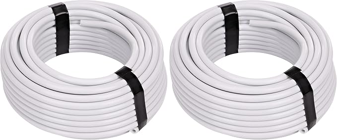 Raindrip 100050100 1/4-Inch Drip Irrigation Supply Tubing, 50-Foot, for Irrigation Systems, White Polyethylene (Pack of 2)