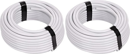 Raindrip 100050100 1/4-Inch Drip Irrigation Supply Tubing, 50-Foot, for Irrigation Systems, White Polyethylene (Pack of 2)