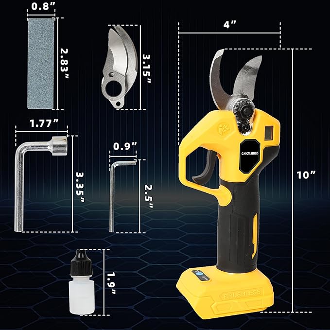 Pruning Shears Compatible with Dewalt 20V Battery, Brushless Cordless Pruning Shears with LCD Display and SK5 Blades, 0.8-1.2 Inches Cutting Diameter, for Branch Trimming (Battery Not Included)