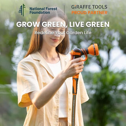 Giraffe Tools Leader Hose 5/8 inch x 2.5ft for Garden, Heavy Duty Water Hose, Flexible & Lightweight Short Hybrid Hose with Bend Protection, Male to Female Fittings