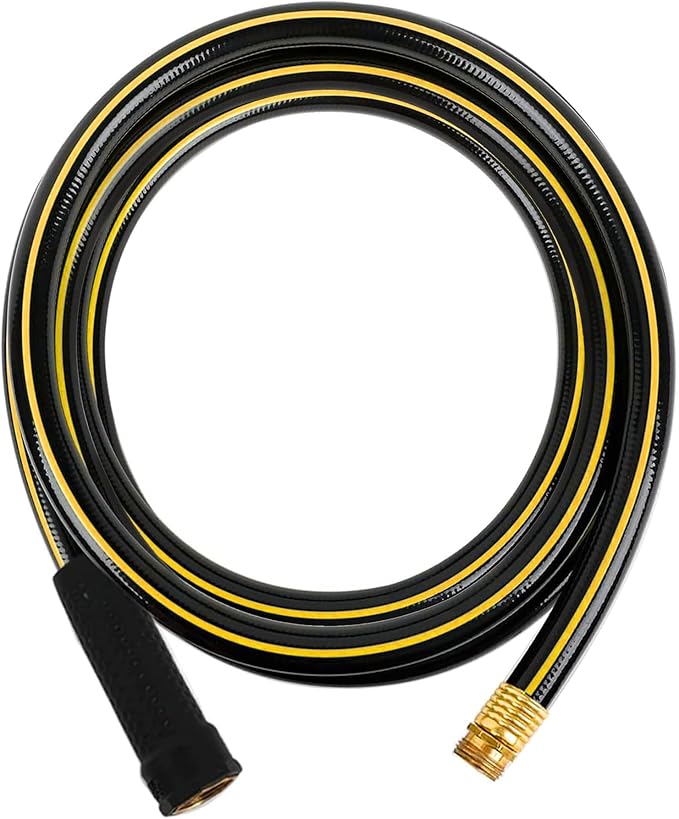 Solution4Patio Short Leader Garden Hose 5/8 in. x 10 ft. -Kink Free, No Leaking, Male/Female Fittings -Heavy Duty Durable Flexible Lightweight Water Pipe -Brass Aluminum Ends for Household & Yard Use
