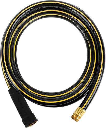 Solution4Patio Short Leader Garden Hose 5/8 in. x 10 ft. -Kink Free, No Leaking, Male/Female Fittings -Heavy Duty Durable Flexible Lightweight Water Pipe -Brass Aluminum Ends for Household & Yard Use
