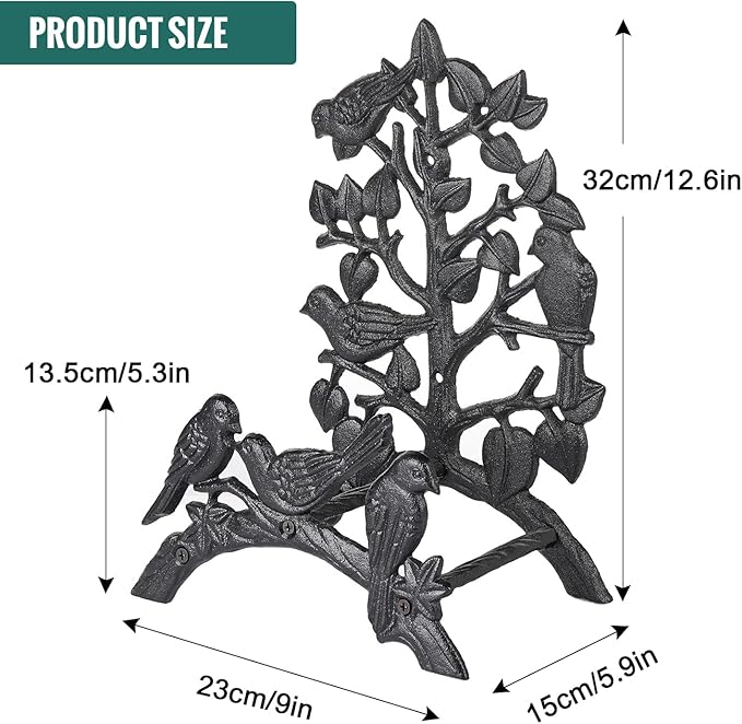 Sungmor Heavy Duty Cast Iron Garden Hose Holder - Wall Mounted Water Hanger - Retro Style Decorative Rack Reel - 50FT 75FT 100FT Bulter Storage - Indoor Outdoor Metal Stand