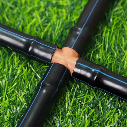10 Pack 1/2 Inch Drip Irrigation Cross Fittings - 17mm 1/2'' Drip Line Barbed Cross Tee Connectors for 1/2 Inch Drip Irrigation Tubing (0.600'' ID) Irrigation Attachment Parts