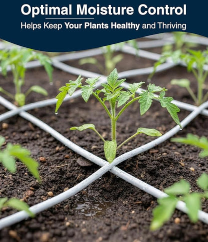 DBR Tech® 1/4 Drip Irrigation Tubing, 100 Feet, Flexible PVC Plastic Drip Irrigation Hose for Gardening, Misting, Hydroponics and DIY Landscape Garden Projects, Blank Distribution (100ft, White)