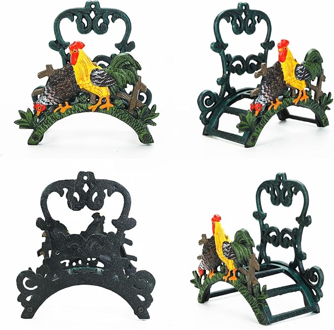 Sungmor Heavy Duty Cast Iron Hose Holder, Garden & Yard Decorative Cocks Wall Mounted Hose Butler, Water Pipe Holds, Rack, Hanger, Antique Wall Decorations