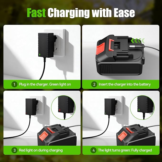 Electric Leaf Blower Cordless, 200 MPH Wind Speed, 2 x 4.0Ah Batteries, Handheld Leaf Blowers for Lawn Care, Stepless Speed Control, Portable Lightweight Grass Blower for Yard, Patio