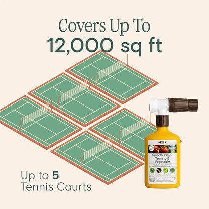 Organic Insecticide for Tomato, Fruits & Vegetables – 16oz Ready-to-Spray Hose-End – Controls Aphids, Mites, Thrips & Whiteflies – Harvest-Safe in 30 Minutes – Pollinator-Friendly Edible Garden Spray