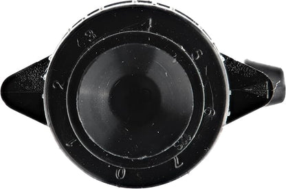 Raindrip 15300UB Adjustable Flow Bubbler, Non-Pressure Compensating Emitters, Fan, with 1/4 in. Barbed Inlet on 5 in. Stake, Black