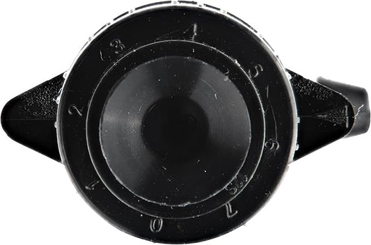 Raindrip 15300UB Adjustable Flow Bubbler, Non-Pressure Compensating Emitters, Fan, with 1/4 in. Barbed Inlet on 5 in. Stake, Black