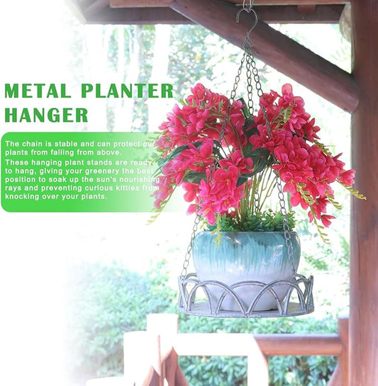 Metal Hanging Planters for Outdoors,Vintage Hanging Baskets for Outdoor,Garden, Patio, Deck, Porch Decor
