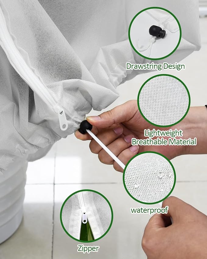 EAONE Plant Covers Freeze Protection 47x71”, Set of 4 Winter Frosts Cloth for Outdoor Plants, Reusable Frost Blankets Tree Wrap Protector for Shrub Cold Weather Bird Insect Prevention, White