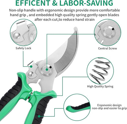 Garden Pruning Shears 3 Pack Gardening Shears Garden Scissors Stainless Steel Plant Flower Scissors Clippers Pruning Shears tijeras de jardinería