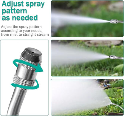 29 Inches Metal Sprayer Wand Compatible with CHAPIN, Garden Hose Sprayer Wand, 2 Brass Barbs Stainless Steel Sprayer Wand with Shut off Valve & 2 Hose Clamps (Upgrade All Metal Sprayer Wand)