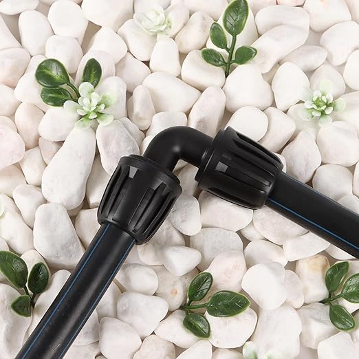 RedChili 27 Pcs 1/2 Inch Irrigation Tubing Fittings Kit, 16mm 1/2" Drip Tubing Barbed Locked Nuts Connectors with 4 Couplings 4 Tee 4 Ends 4 Elbows 3 Switch Valves 6 Reducers 2 Hose Adapters