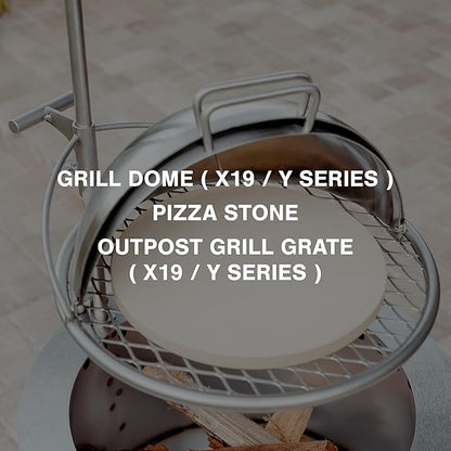 Breeo Grill Dome and Outpost Grill Bundle – Hinged Stainless Steel Dome w/Built-in Thermometer, Griddle Accessories Kit, Outdoor Set for Live-Fire Cooking – Fits X/19, Y Series